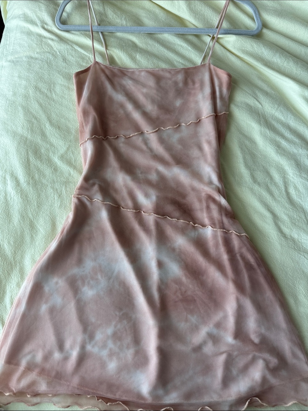 Blue Blush Dusty Rose Tie-Dye Mini Slip Dress